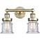 Canton 14.25" Wide 2 Light Antique Brass Bath Vanity Light With Seedy