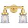 Canton 14.25" Wide 2 Light Satin Gold Bath Vanity Light With Clear Sha