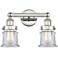 Canton 14.25"W 2 Light Polished Nickel Bath Vanity Light With Clear Sh