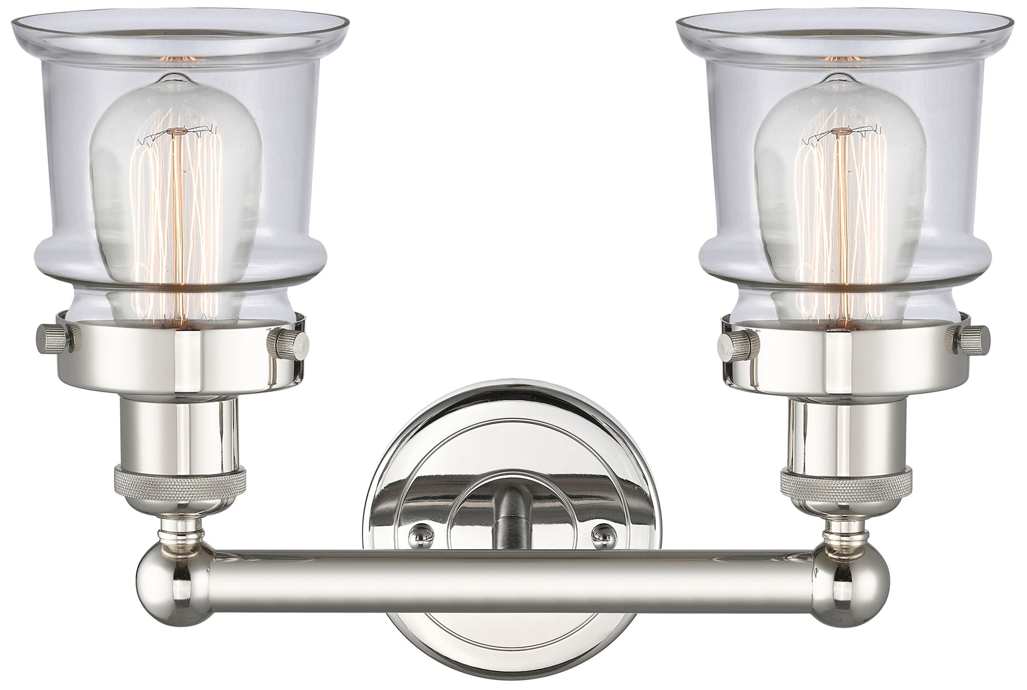 Image 2 Canton 14.25"W 2 Light Polished Nickel Bath Vanity Light With Clear Sh more views