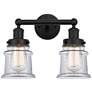 Canton 14" 2-Light Matte Black Bath Light w/ Clear Shade