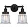 Canton 14" 2-Light Matte Black Bath Light w/ Clear Shade