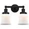 Canton 14" 2-Light Matte Black Bath Light w/ Matte White Shade