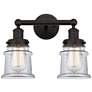 Canton 14" 2-Light Oil Rubbed Bronze Bath Light w/ Clear Shade