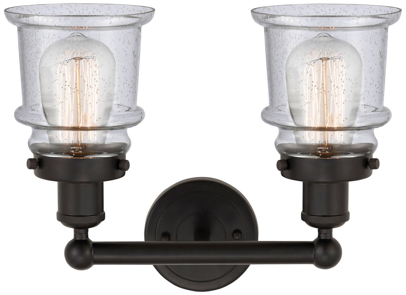 Image 2 Canton 14" 2-Light Oil Rubbed Bronze Bath Light w/ Seedy Shade more views