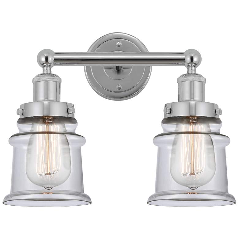 Image 1 Canton 14" 2-Light Polished Chrome Bath Light w/ Clear Shade