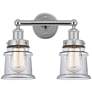Canton 14" 2-Light Polished Chrome Bath Light w/ Clear Shade