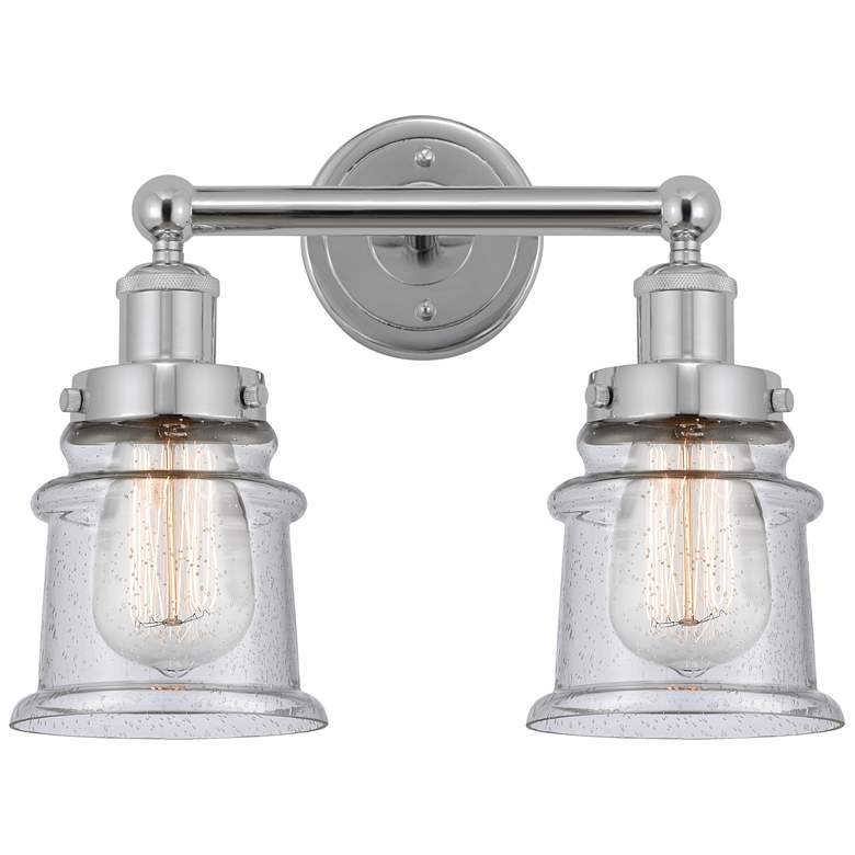 Image 1 Canton 14" 2-Light Polished Chrome Bath Light w/ Seedy Shade