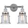 Canton 14" 2-Light Polished Chrome Bath Light w/ Seedy Shade