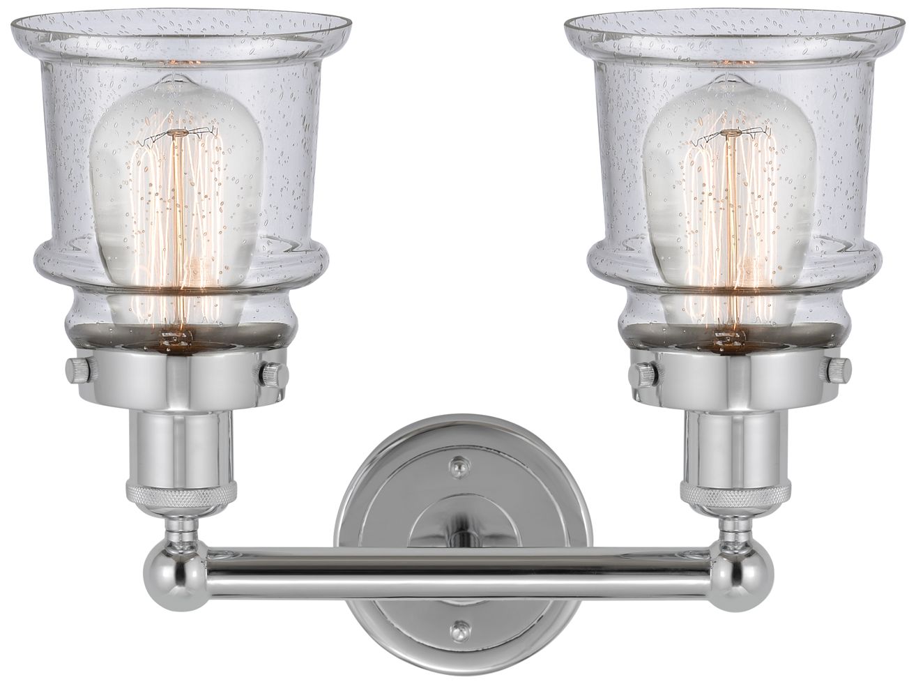 Image 2 Canton 14" 2-Light Polished Chrome Bath Light w/ Seedy Shade more views
