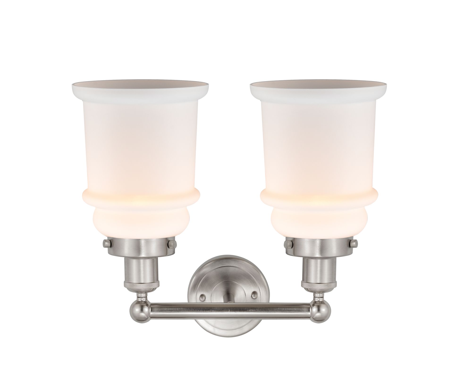 Image 2 Canton 15" 2-Light Brushed Satin Nickel Bath Light w/ Matte White Shad more views