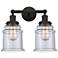 Canton 15" 2-Light Oil Rubbed Bronze Bath Light w/ Seedy Shade