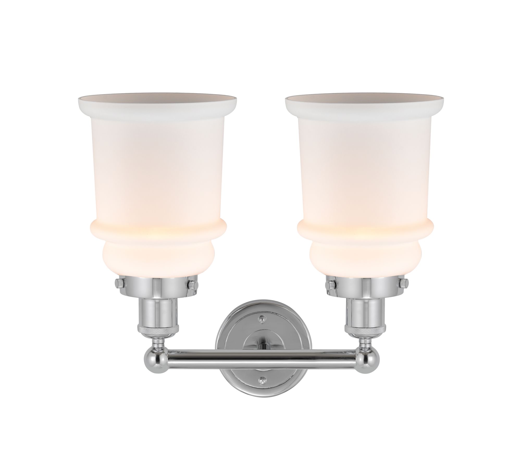 Image 2 Canton 15" 2-Light Polished Chrome Bath Light w/ Matte White Shade more views