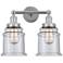 Canton 15" 2-Light Polished Chrome Bath Light w/ Seedy Shade