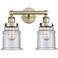 Canton 15" Wide 2 Light Antique Brass Bath Vanity Light With Seedy Sha