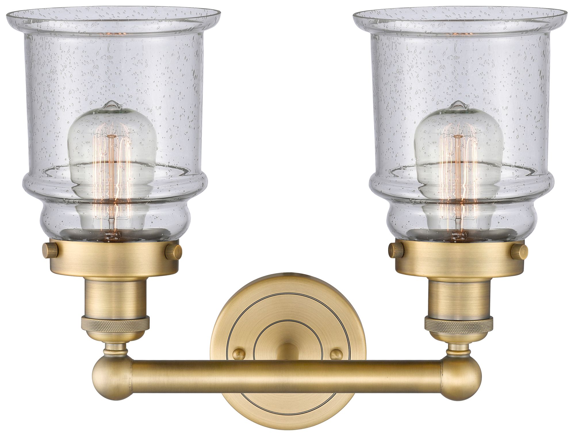 Image 2 Canton 15" Wide 2 Light Brushed Brass Bath Vanity Light With Seedy Sha more views