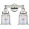 Canton 15" Wide 2 Light Polished Nickel Bath Vanity Light With Clear S