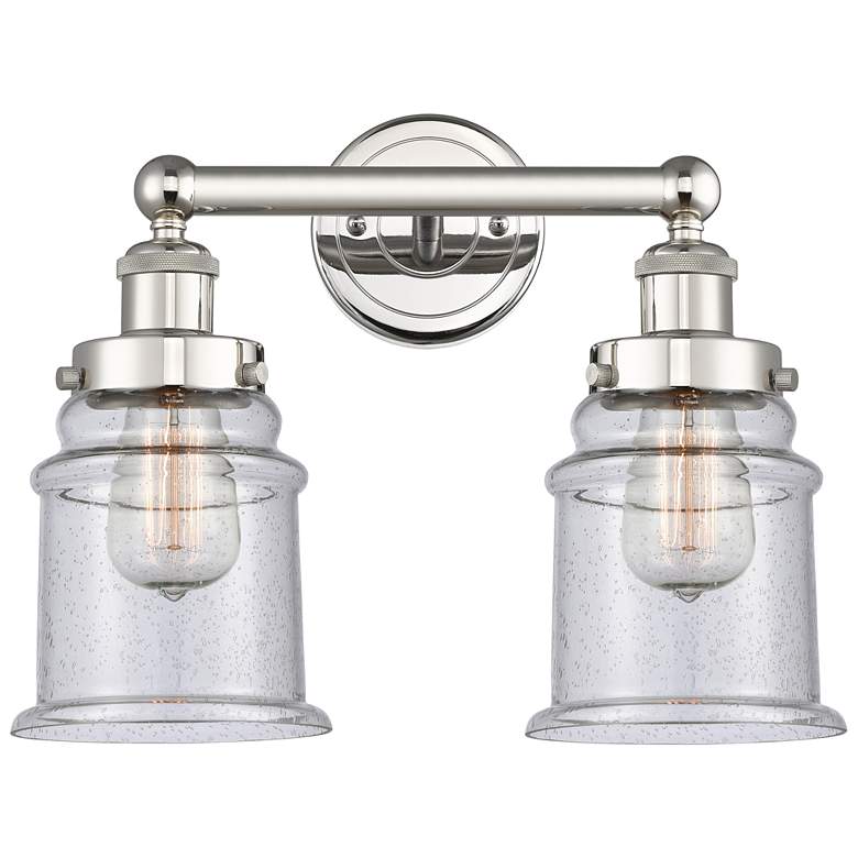 Image 1 Canton 15 inch Wide 2 Light Polished Nickel Bath Vanity Light With Seedy S