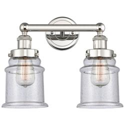 Canton 15&quot; Wide 2 Light Polished Nickel Bath Vanity Light With Seedy S