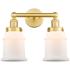 Canton 15" Wide 2 Light Satin Gold Bath Vanity Light With Matte White 