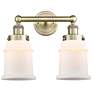 Canton 15"W 2 Light Antique Brass Bath Vanity Light With Matte White S