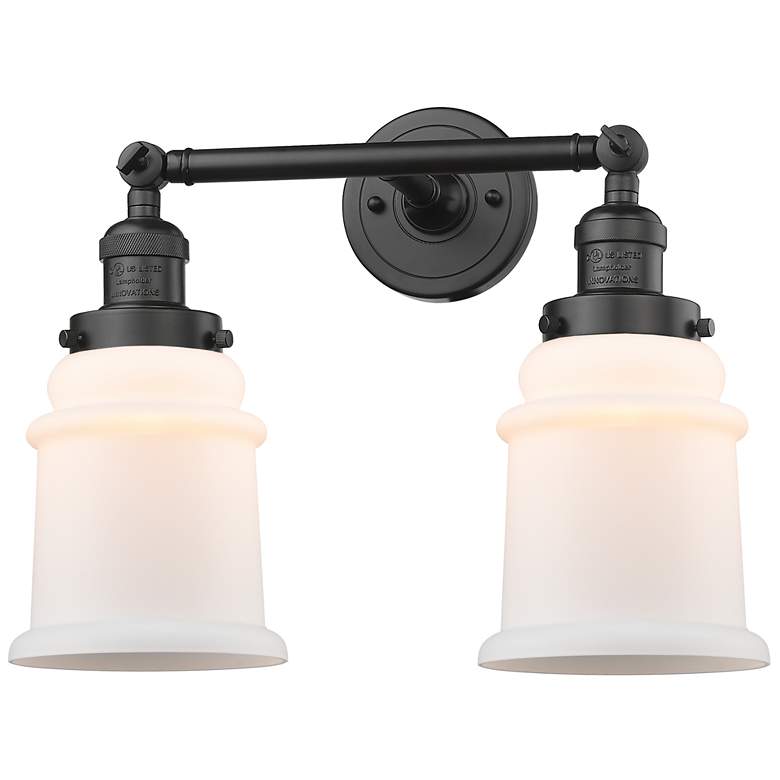 Image 1 Canton 16.5" Wide 2 Light Bronze Bath Vanity Light w/ Matte White Shad