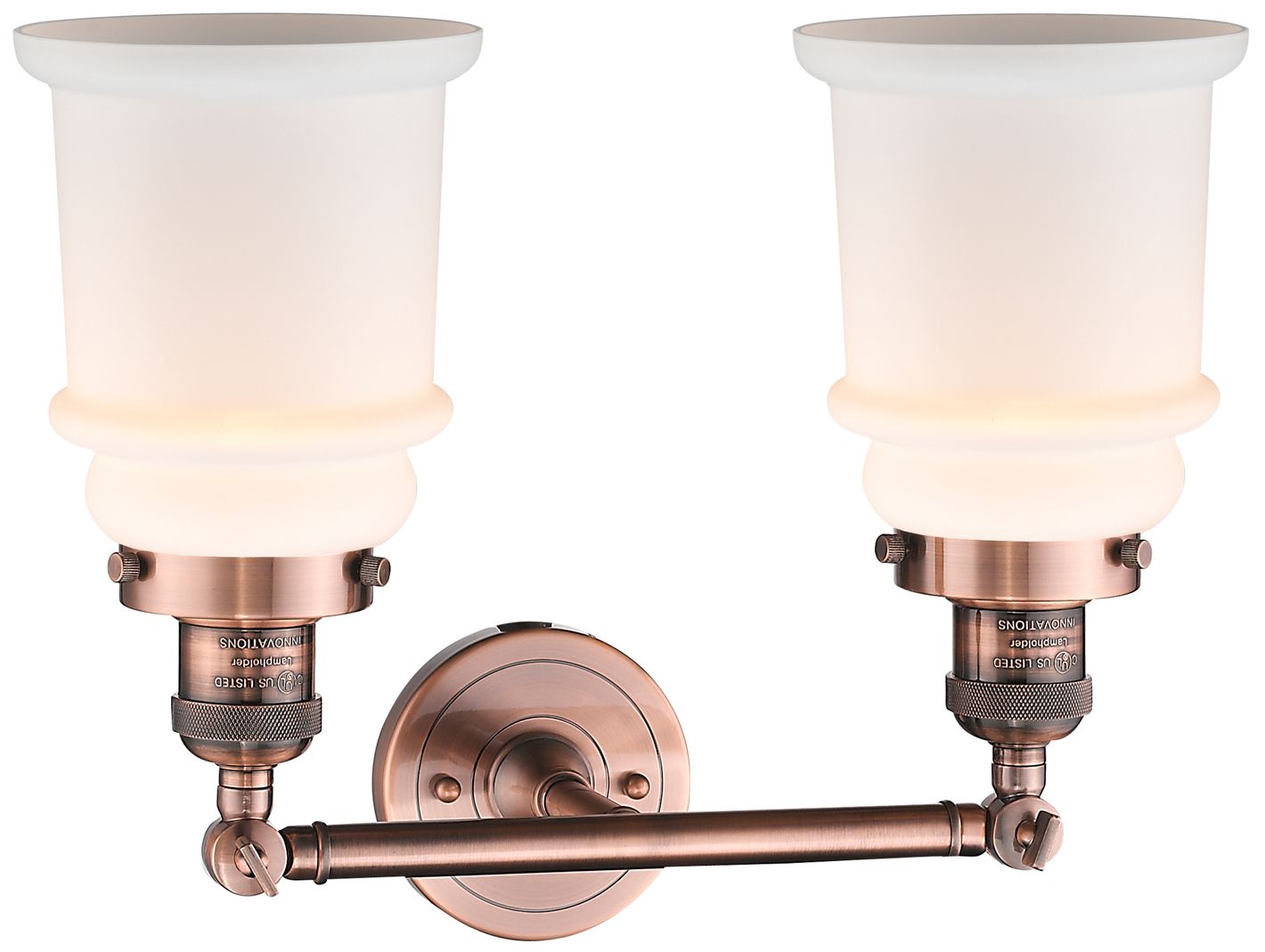 Image 2 Canton 16.5" Wide 2 Light Copper Bath Vanity Light w/ Matte White Shad more views