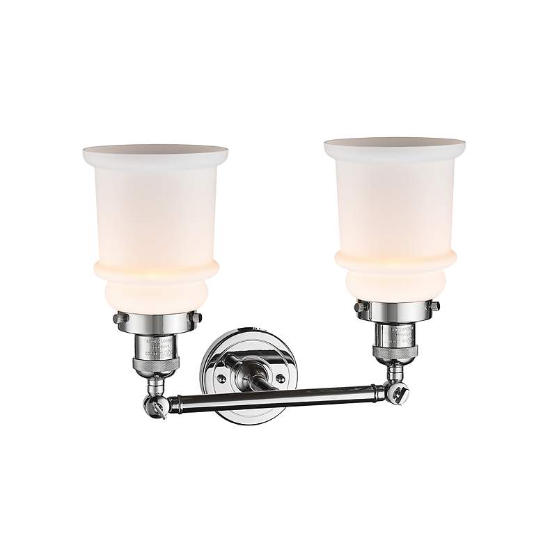 Image 2 Canton 16.5" Wide 2 Light Polished Chrome Bath Vanity Light w/ White S more views