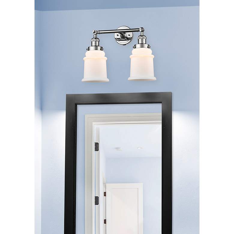 Image 5 Canton 16.5" Wide 2 Light Polished Chrome Bath Vanity Light w/ White S more views