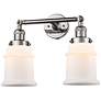 Canton 16.5" Wide 2 Light Polished Nickel Bath Vanity Light w/ White S