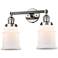 Canton 16.5" Wide 2 Light Polished Nickel Bath Vanity Light w/ White S