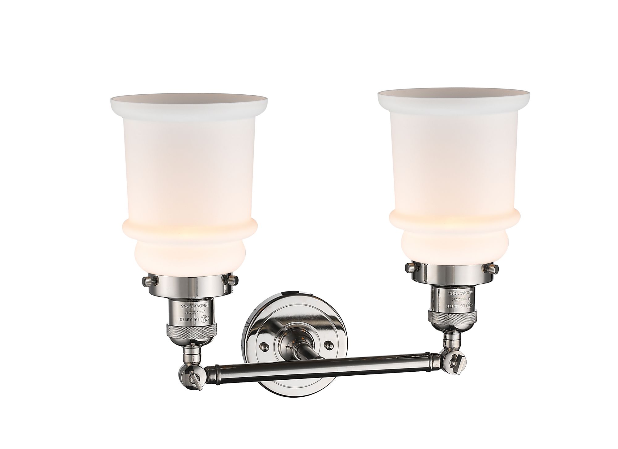 Image 2 Canton 16.5" Wide 2 Light Polished Nickel Bath Vanity Light w/ White S more views