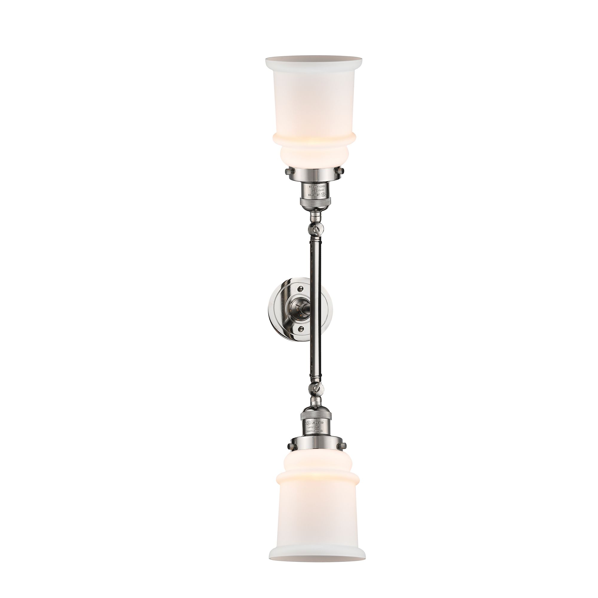 Image 3 Canton 16.5" Wide 2 Light Polished Nickel Bath Vanity Light w/ White S more views