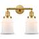 Canton 16.5" Wide 2 Light Satin Gold Bath Vanity Light w/ Matte White
