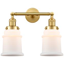 Canton 16.5" Wide 2 Light Satin Gold Bath Vanity Light w/ Matte White