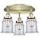 Canton 17.75" Wide 3 Light Antique Brass Flush Mount With Clear Glass