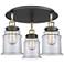 Canton 17.75"W 3 Light Black Antique Brass Flush Mount w/ Clear Glass