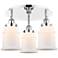 Canton 17.75"W 3 Light Polished Chrome Flush Mount w/ White Shade