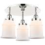 Canton 17.75"W 3 Light Polished Nickel Flush Mount w/ White Shade