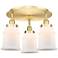 Canton 17.75"W 3 Light Satin Gold Flush Mount With Matte White Glass S