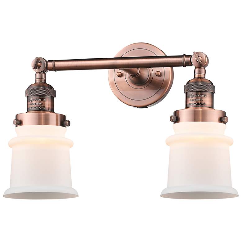 Image 1 Canton 17" 2-Light Antique Copper Bath Light w/ Matte White Shade