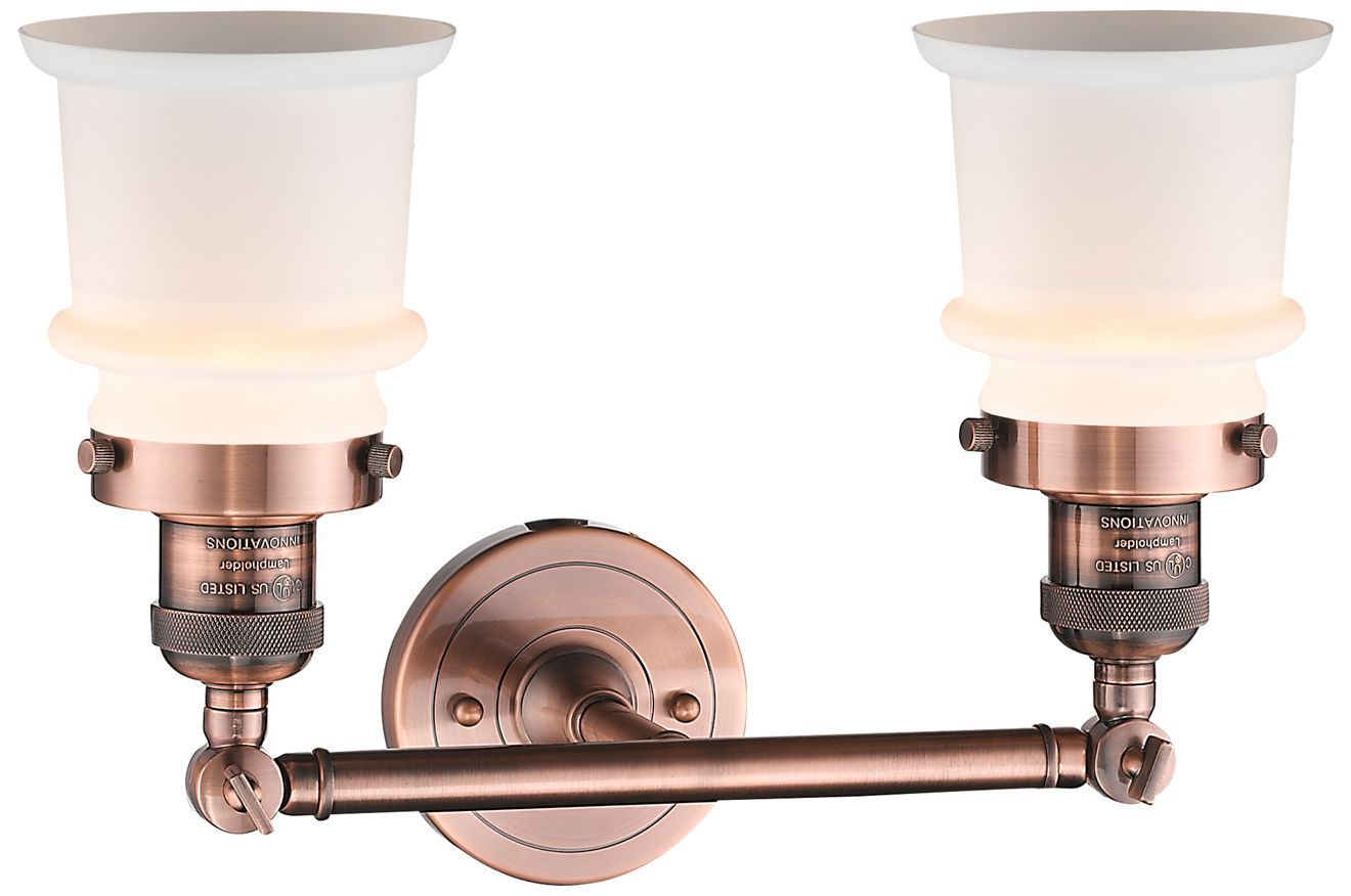 Image 5 Canton 17" 2-Light Antique Copper Bath Light w/ Matte White Shade more views