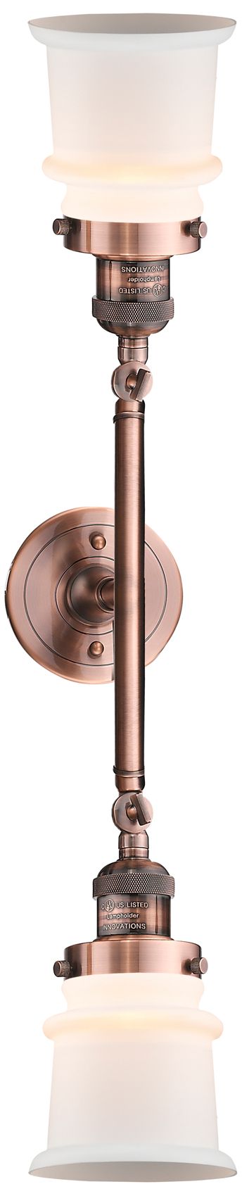 Image 6 Canton 17" 2-Light Antique Copper Bath Light w/ Matte White Shade more views