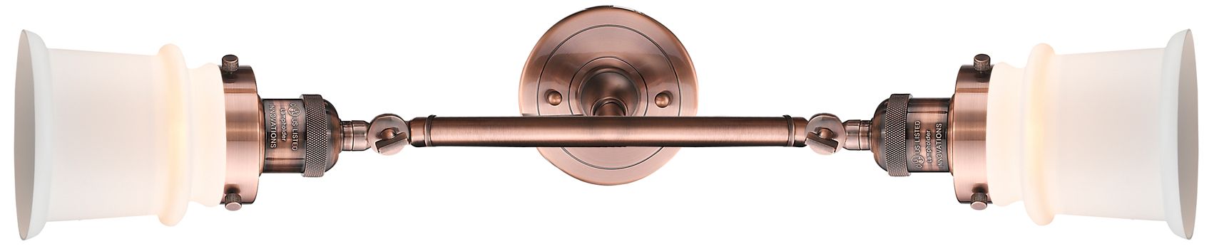 Image 7 Canton 17" 2-Light Antique Copper Bath Light w/ Matte White Shade more views