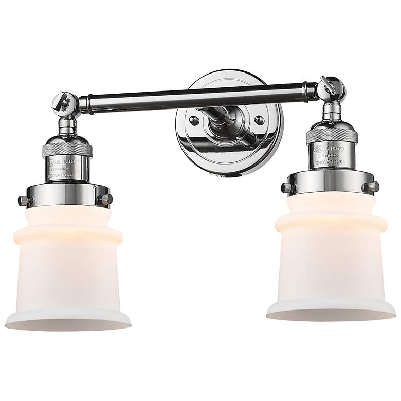 Image 1 Canton 17" 2-Light Polished Chrome Bath Light w/ Matte White Shade