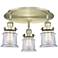Canton 17" Wide 3 Light Antique Brass Flush Mount With Clear Glass Sha