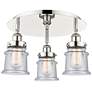 Canton 17" Wide 3 Light Polished Nickel Flush Mount With Seedy Glass S