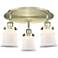 Canton 17"W 3 Light Antique Brass Flush Mount With Matte White Glass S
