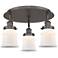 Canton 17"W 3 Light Oil Rubbed Bronze Flush Mount w/ White Shade