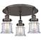 Canton 17"W 3 Light Oil Rubbed Bronze Flush Mount With Clear Glass Sha